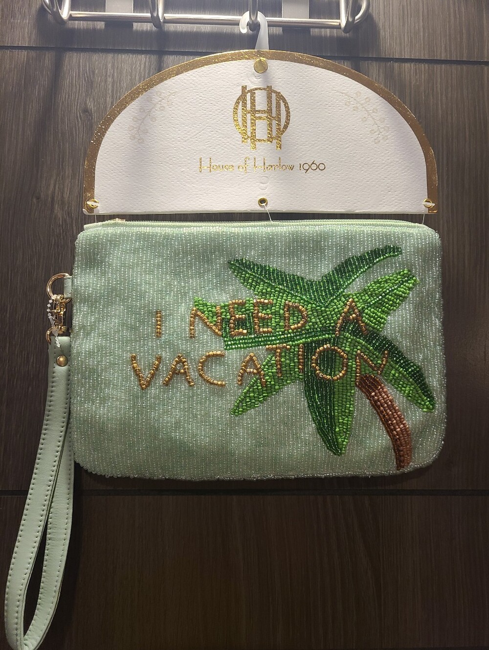TikTok Viral House of Harlow 1960 "I Need A Vacation" Beaded Pouch